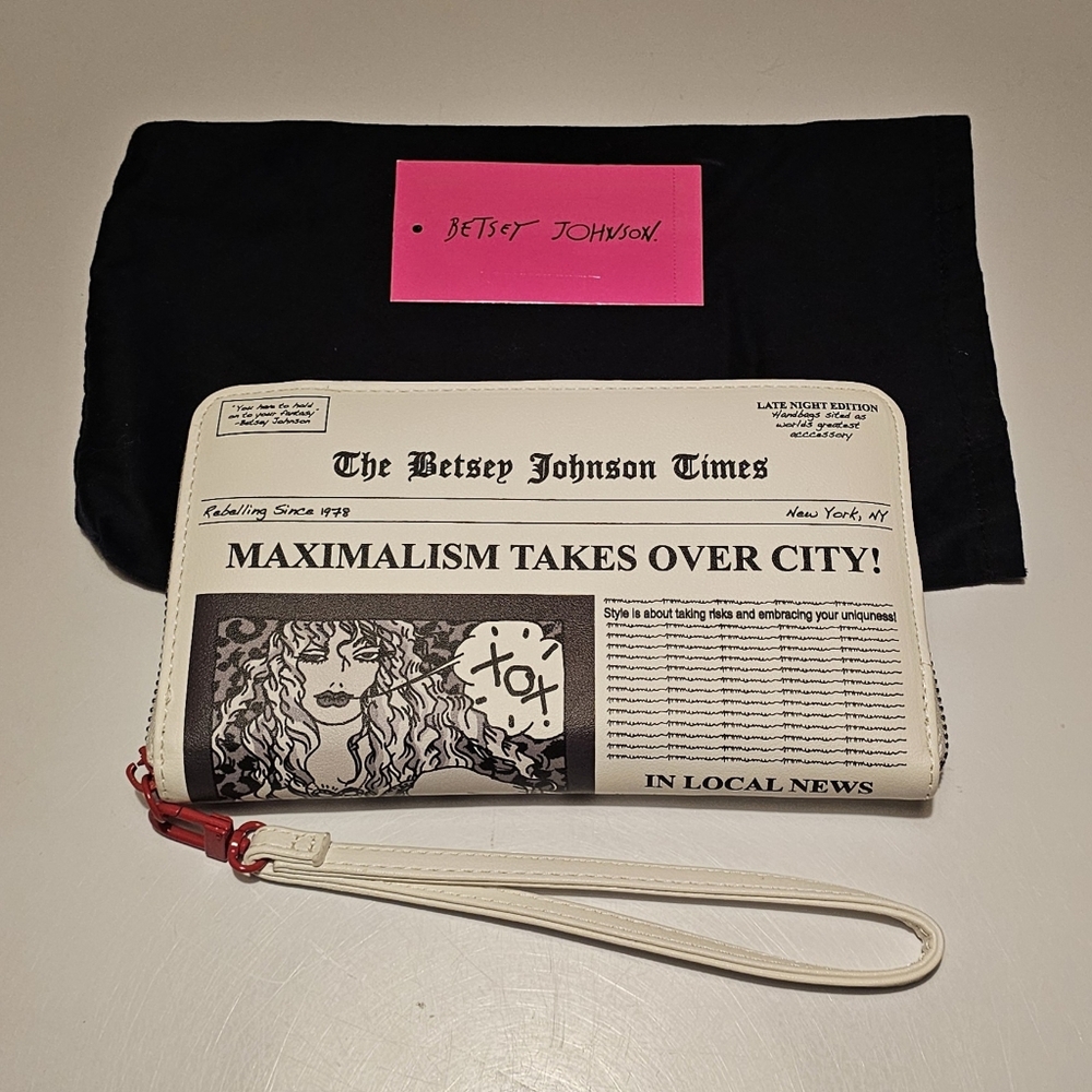 Betsey Johnson Maximalism Wristlet Clutch with Dust Bag and Tags